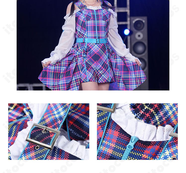 鬼塚冬毬 Jellyfish 衣装の装飾ディテール。胸元モチーフや縁取りの精巧な仕上げ。