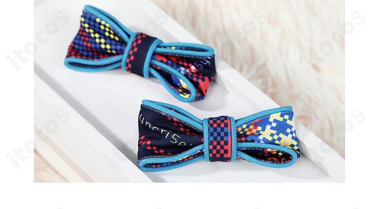 鬼塚冬毬 コスの髪飾りディテール。可憐なデザインで顔周りを明るく演出。