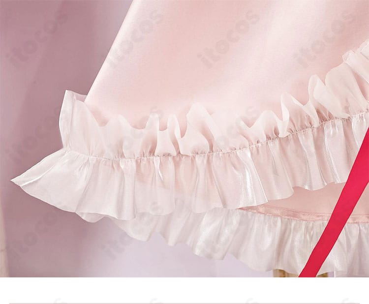 スカート裾のクローズアップ。アミュレットエンジェル衣装の裾装飾の美しいラインがわかる詳細画像。