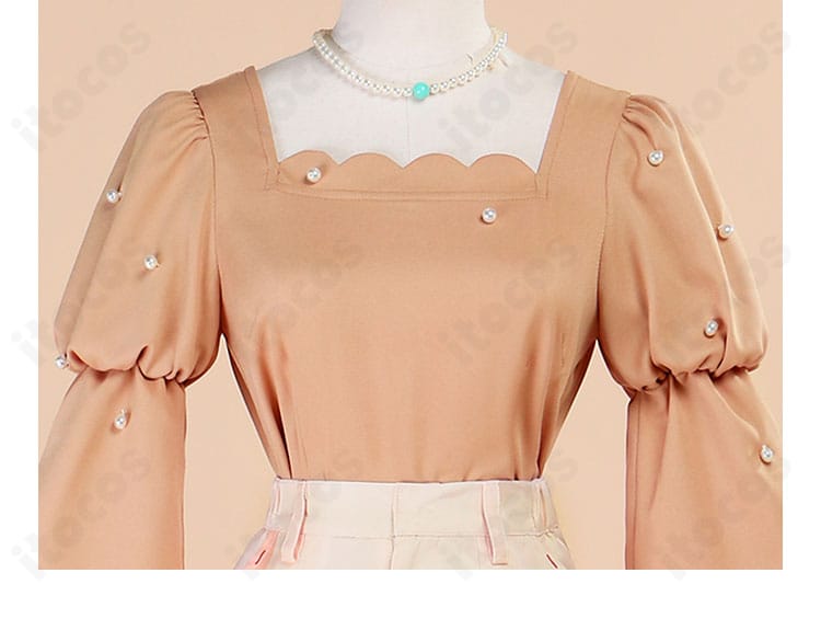 花里みのり 我らペガサス探検隊！コス衣装 背面装飾の詳細。リボン位置とドレープの美しさを表現