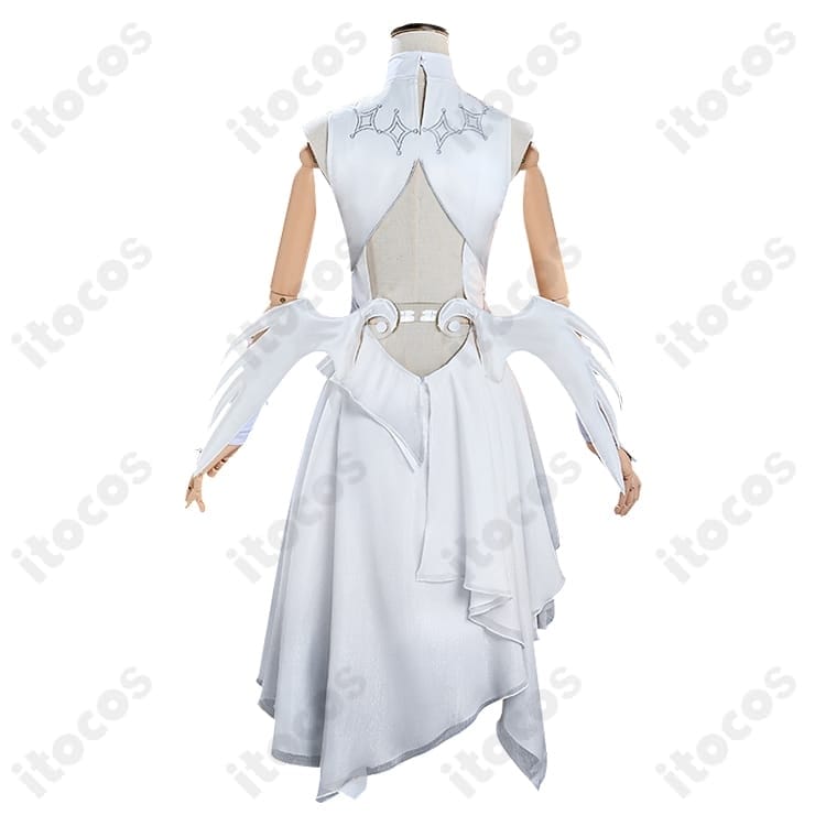プロジェクトセカイ 宵崎奏 コスプレ衣装｜白ドレス＆翼、軽やかな着用感で高再現・イベントに最適 - 3枚目の画像