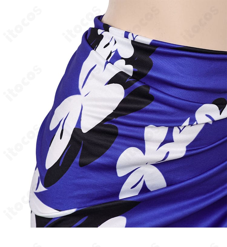 鉄拳8 レイナ水着 腰布ディテール。ドレープと縦ラインが脚長効果を演出。