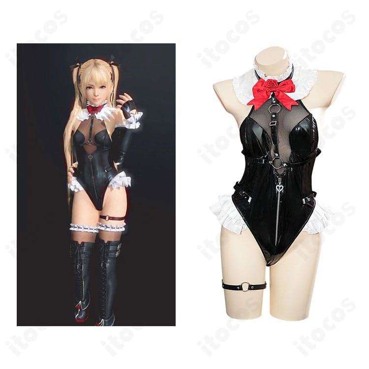 マリー・ローズの水着「トゥインクル・ローズ」フルセット正面全体像とキャラクターイメージの比較カット。