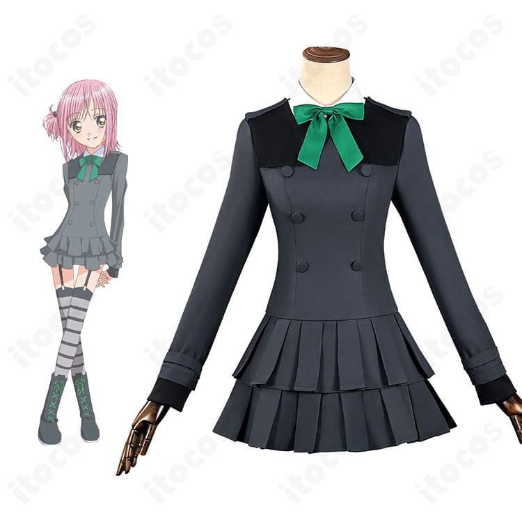 商品正面と日奈森あむの参考ビジュアルを並置したコスプレ衣装全体像（しゅごキャラ！）