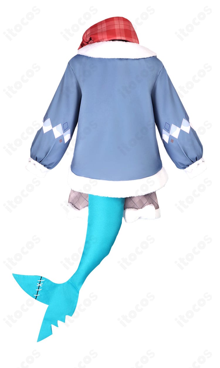 がうる・ぐら 2025新春衣装コスプレの背面。背中の装飾とスカートの落ち感、後ろ姿のバランスを再現