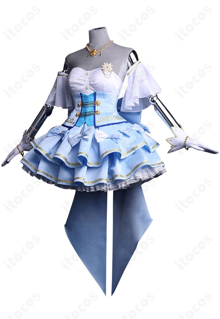 レーナ 魔法少女レジーナ衣装 左側面。袖口の装飾やコルセットベルトの縫製ディテールが分かるアングル。