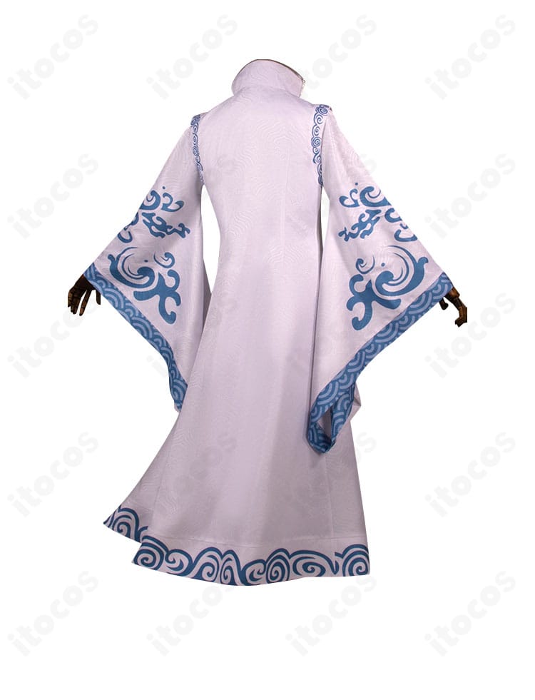 ナタ2 敖丙コスプレ衣装の背面。ロングコートの落ち感と龍の三太子らしい重厚な印象を表現。