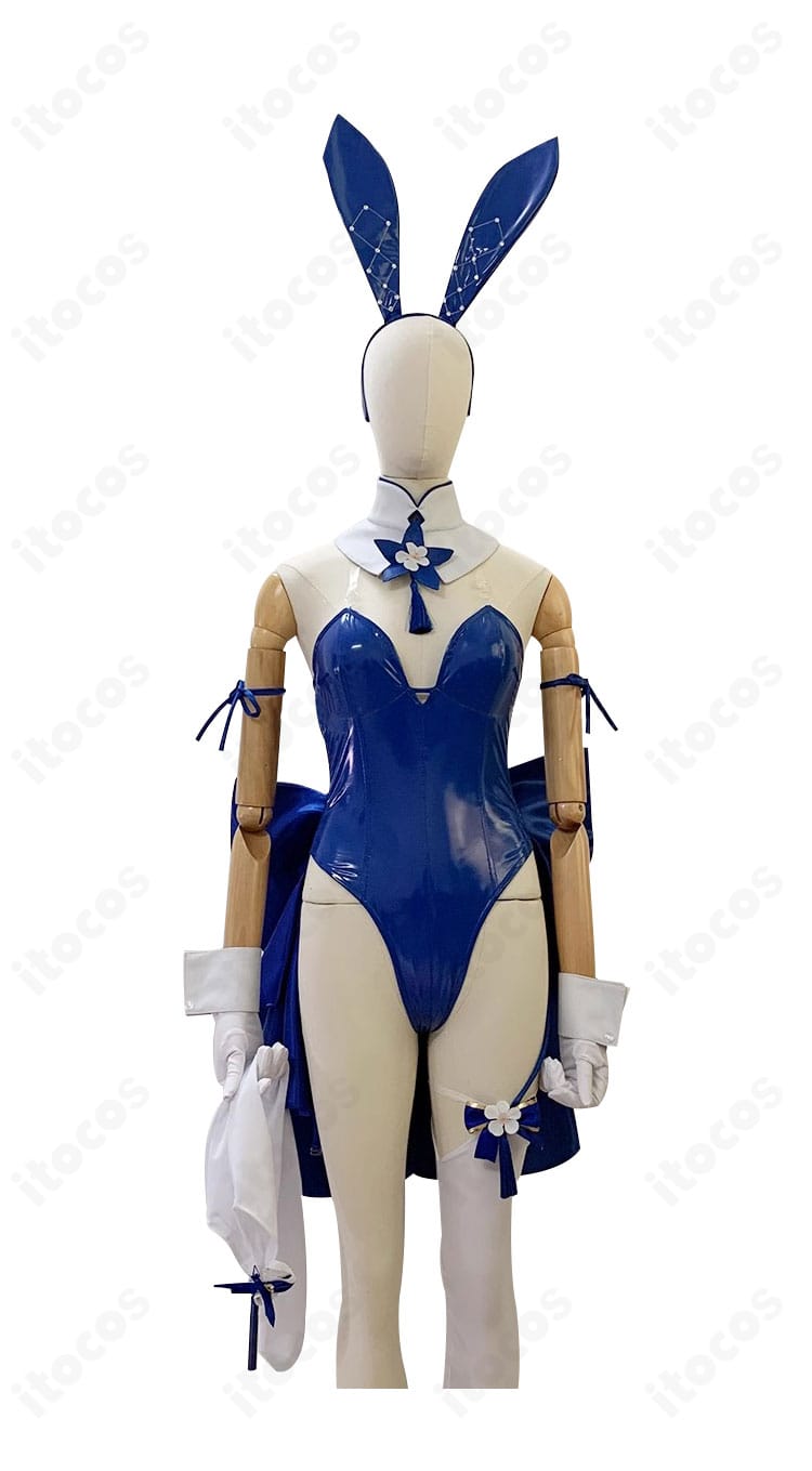アズールレーン 信濃 バニーコスプレ衣装の正面アップ。シルエットの整い方と光沢感が伝わる高品質仕立て。