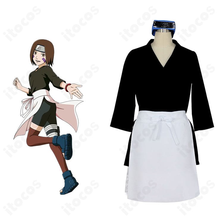 商品正面｜NARUTO -ナルト- のはらリン コスプレ衣装の全体。トップスとショートパンツの配色や質感を確認できる正面画像。