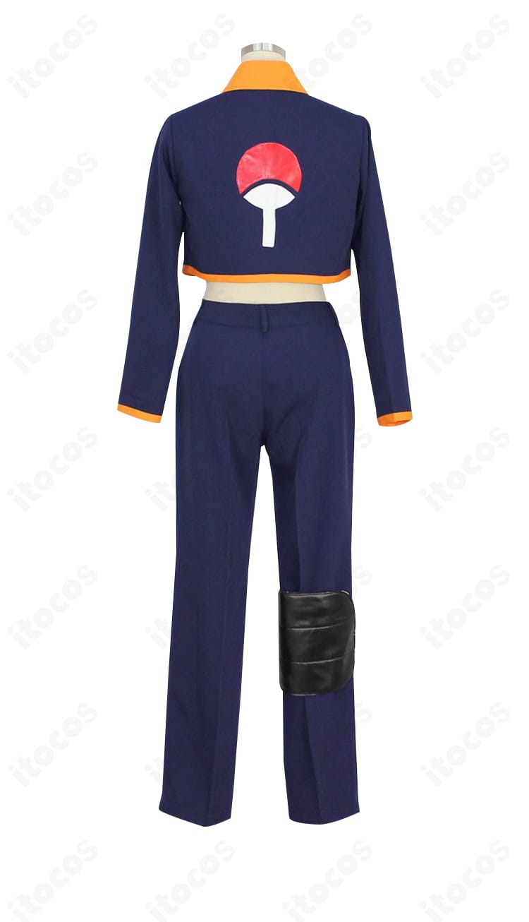 NARUTO -ナルト- うちはオビト コスプレ衣装の背面。背面パネルの切り替えとフォルムを忠実に表現