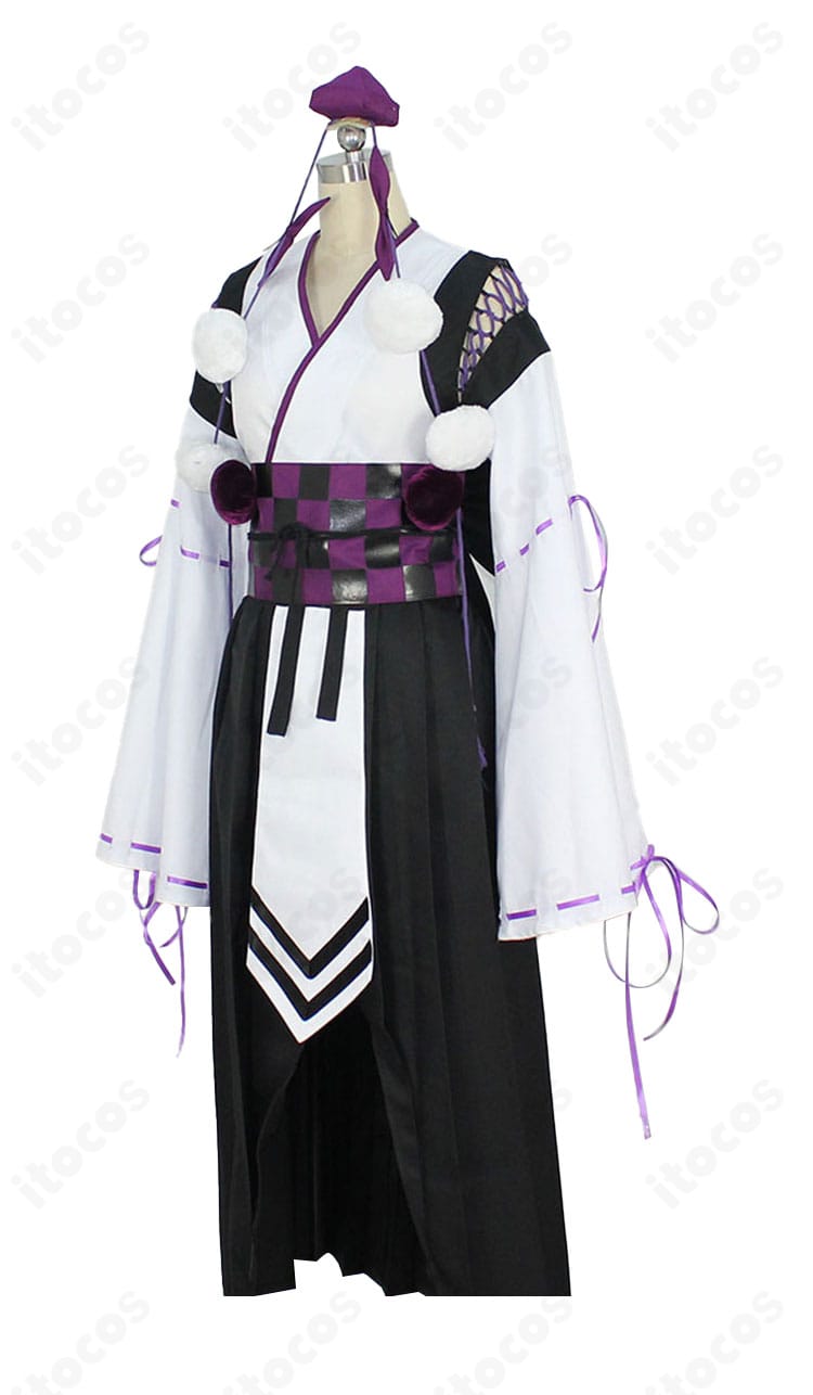 東方Project 姫海棠はたて衣装・左側面。袖まわりのフォルムと髪飾りのボリューム感を示し、精緻な縫製仕上げが伝わるカット。