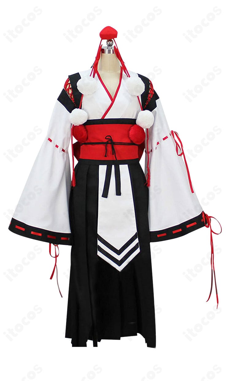 射命丸文 コスプレ衣装の正面ディテール。香霖堂版の天狗装束を鮮やかなコントラストで表現したフロントデザイン。