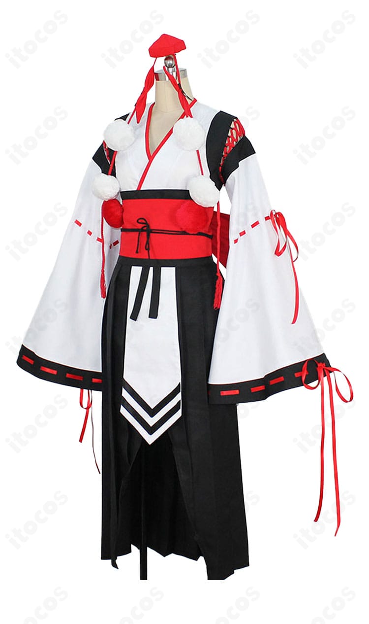 射命丸文 コスプレ衣装の左側面。トップスと装飾の仕上がりが際立つ高品質の縫製。