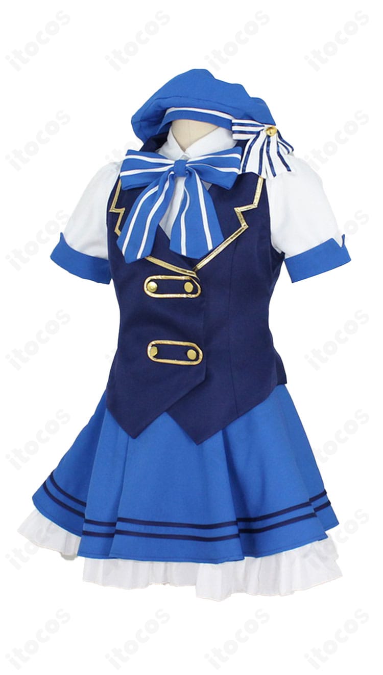 香風智乃 メイド服の左側面。立体的なシルエットとウエストラインの収まりを強調したディテールショット。