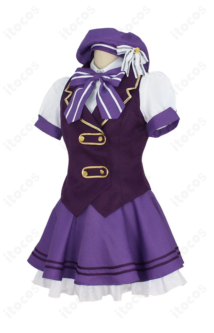 リゼ メイド服コスプレのサイズ表記・寸法ガイド。XS〜XXLの採寸目安を示す説明画像。