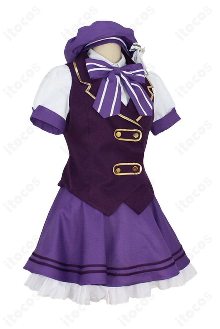 リゼ メイド服コスプレ 右側面。袖口のレースとベストのラインを確認できるサイドシルエット。