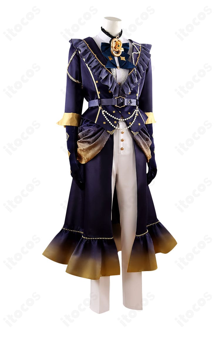 日々樹渉の傾慕の華コスプレ衣装 側面。袖口やサイドライン、装飾の重なりが分かるディテール。