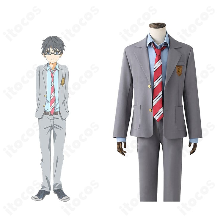 四月は君の嘘 有馬公生の制服コスプレ衣装を着用したコラボ風カット。キャラクターらしさと再現度が伝わる全身イメージ。