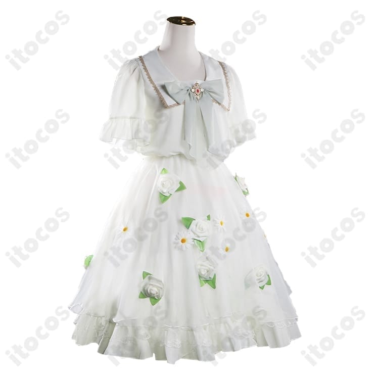 葬送のフリーレン フリーレン白ドレス 高再現でイベント・撮影に最適なコスプレ衣装 - 2枚目の画像