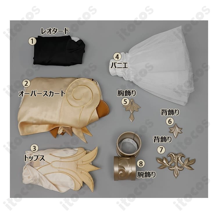 崩壊：スターレイル 黄金裔アグライア 衣装 高再現ドレスセット｜快適設計でイベント撮影に最適 - 5枚目の画像