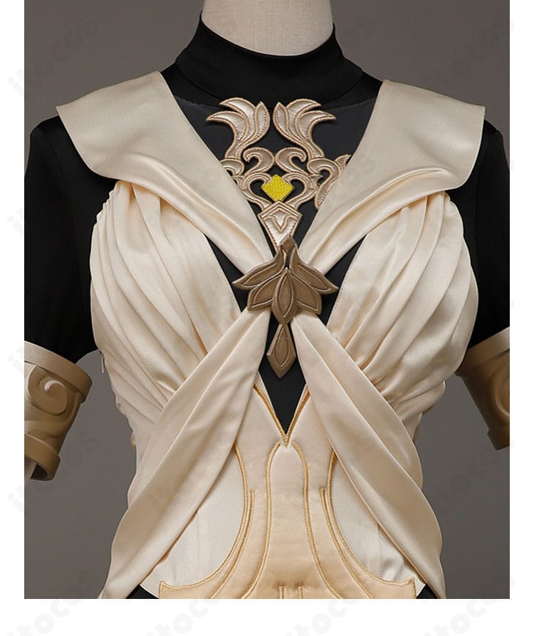 アグライア衣装の装飾ディテールまとめ。縁取りやメタリック調パーツの精密さを表現。