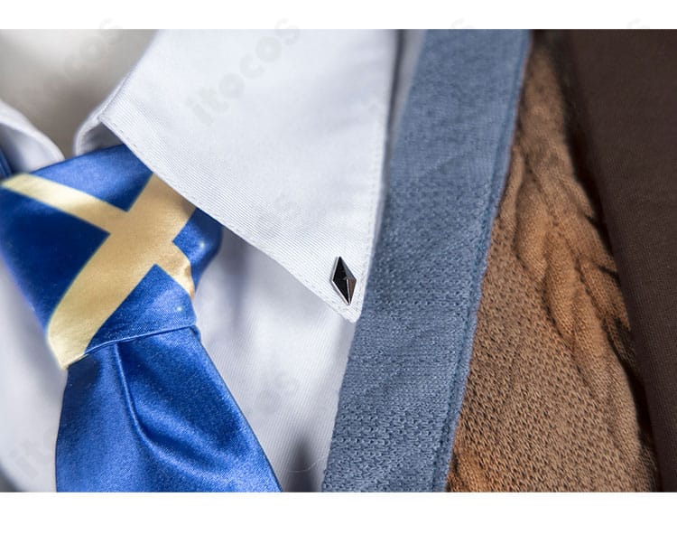 無期迷途 リン コスプレ衣装の襟元ディテール。襟の形状と装飾の仕立てを示す拡大画像。