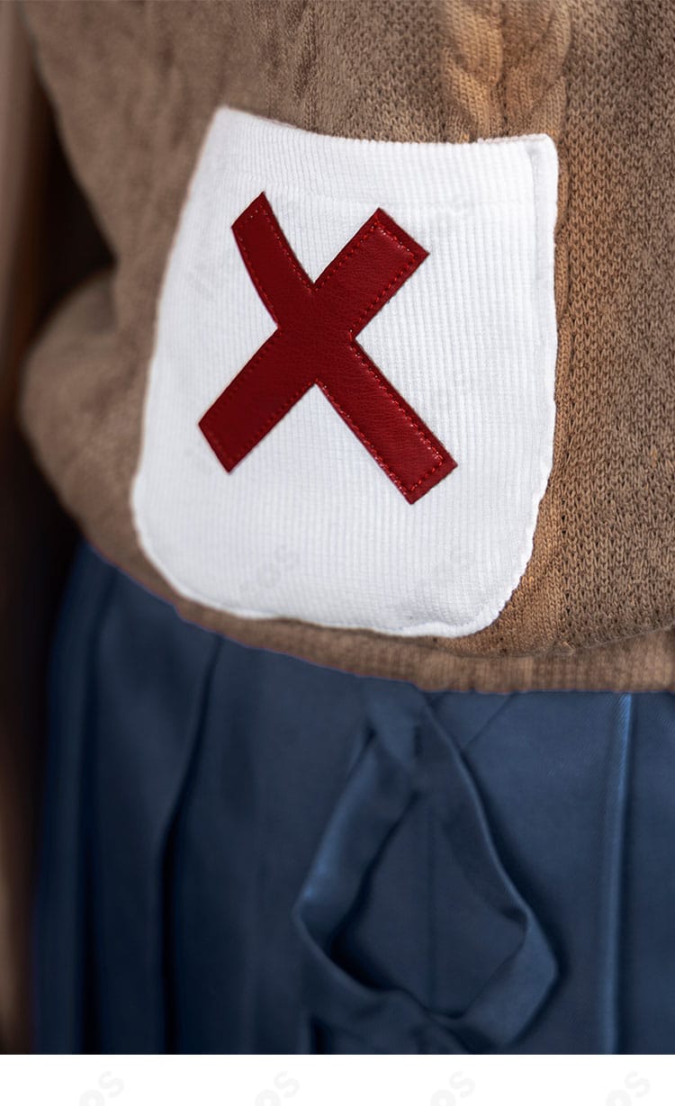 無期迷途 リン コスプレ衣装のポケット周辺ディテール。装飾ステッチとフラップ形状を示すクローズアップ。