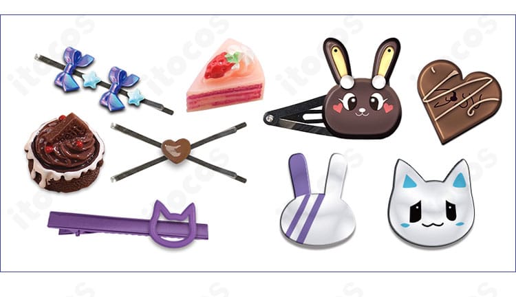 無期迷途 リン コスプレ衣装のヘアアクセサリーと腰飾り。質感と意匠の細部を捉えたパーツ画像。