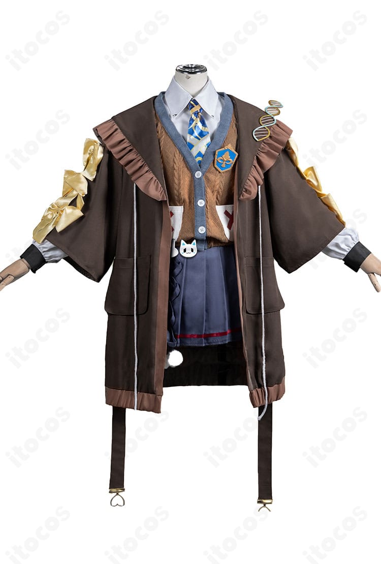 無期迷途 リン コスプレ衣装の正面全体画像。ベストとネクタイ、肩飾りの配置が分かる高再現ショット。