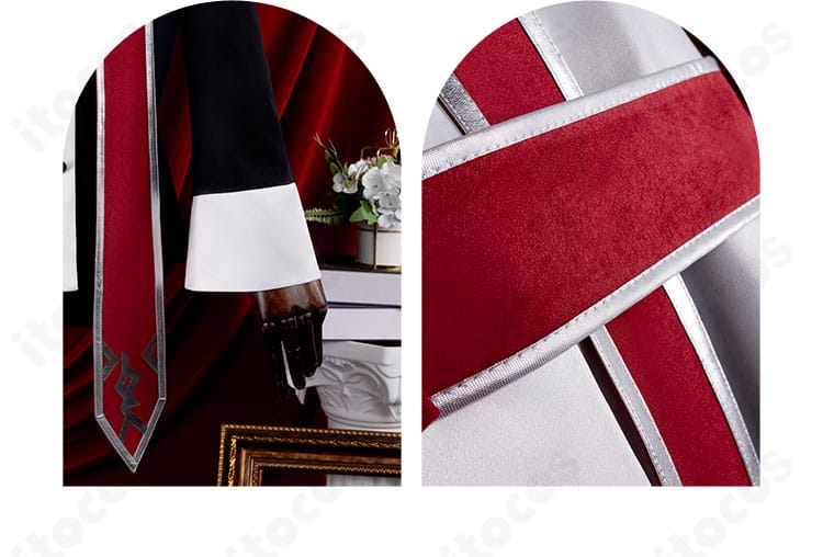 シエル・ファントムハイヴ 聖歌隊コスの袖口とアクセサリーの詳細。袖の形状と小物の質感が分かる。