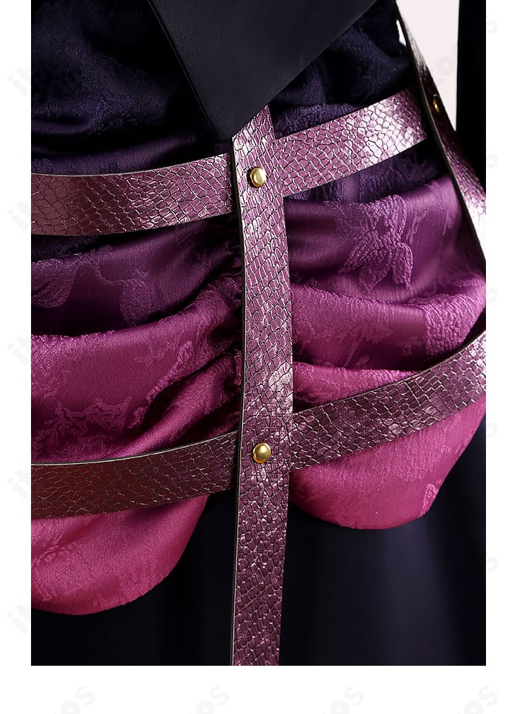 巴日和 コスプレ 衣装 花柄装飾の接写。華やかなモチーフの発色と縫製の精緻さ