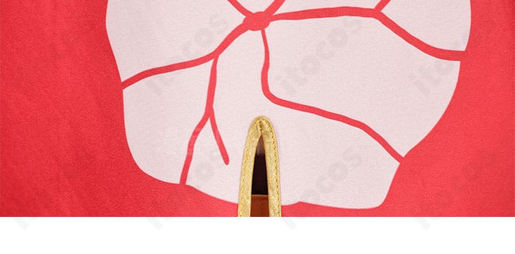 ナタ コスプレ衣装 裾デザイン。柄配置と縁取りの華やかさが分かるディテール写真。