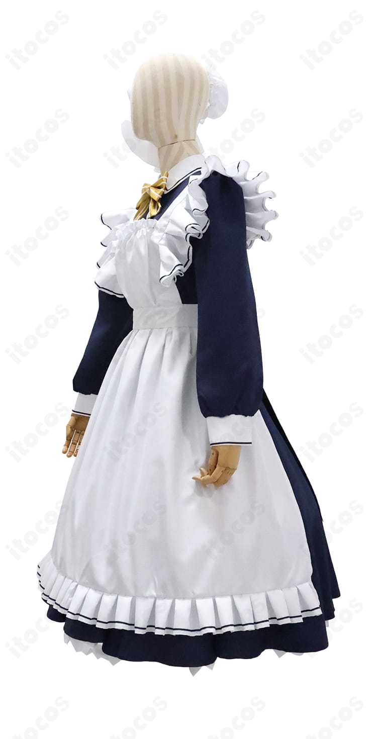 左側からの全身図・四季ナツメ喫茶店制服コスチュームの別アングル