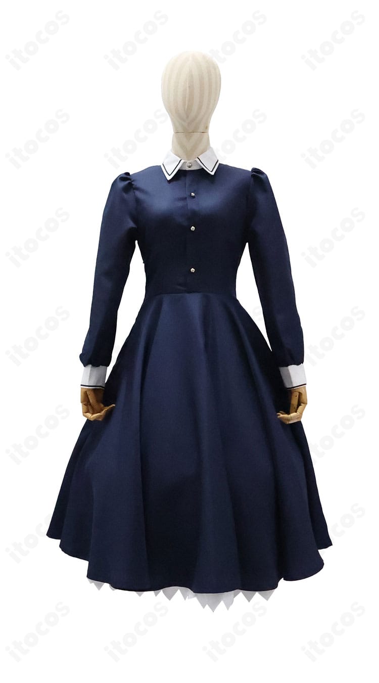 正面胸元〜ウエストのディテール・喫茶ステラと死神の蝶の制服らしい配色と意匠