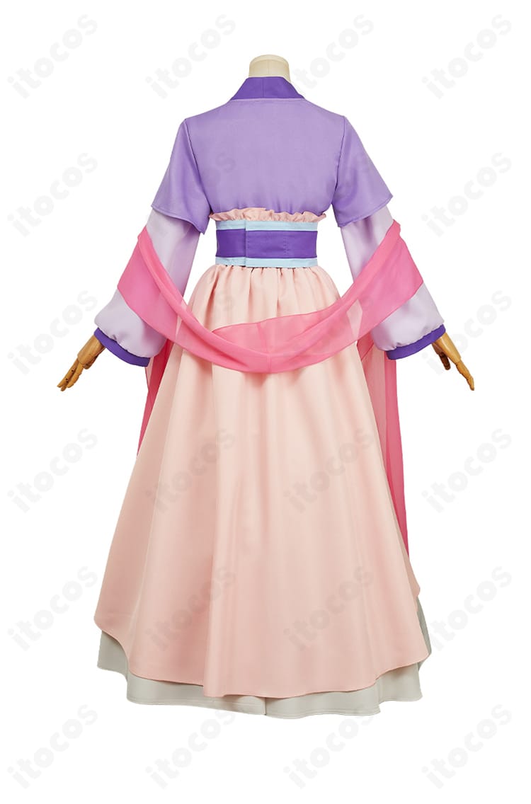 ITOCOS 薬屋のひとりごと 猫猫コスプレ衣装 背面。後ろ姿のドレープと仕上げの縫製品質がわかる写真