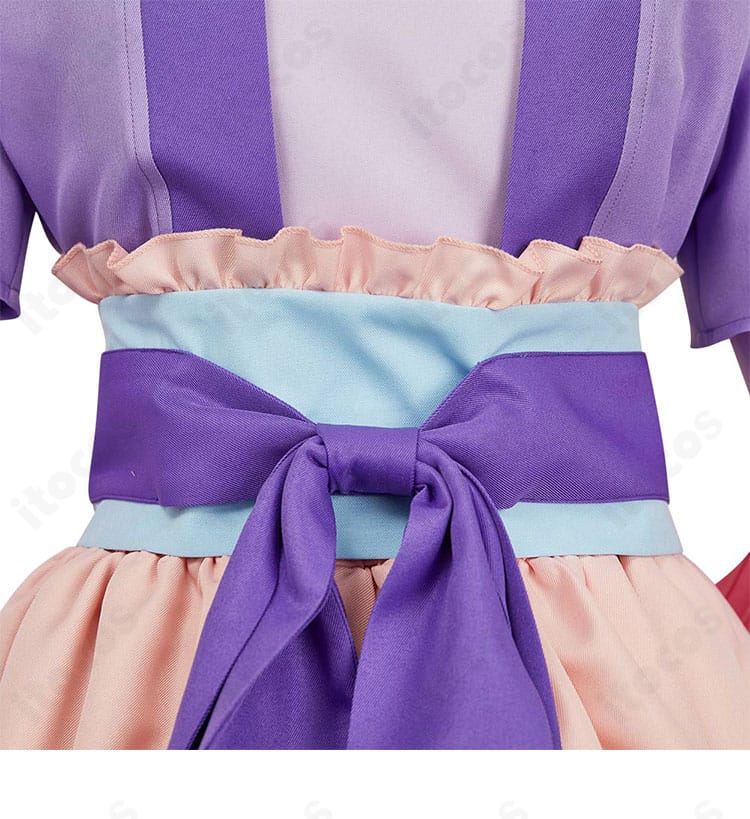 ITOCOS 薬屋のひとりごと 猫猫コスプレ衣装 腰帯アップ。コルセットベルトの装飾と質感を詳細に表現