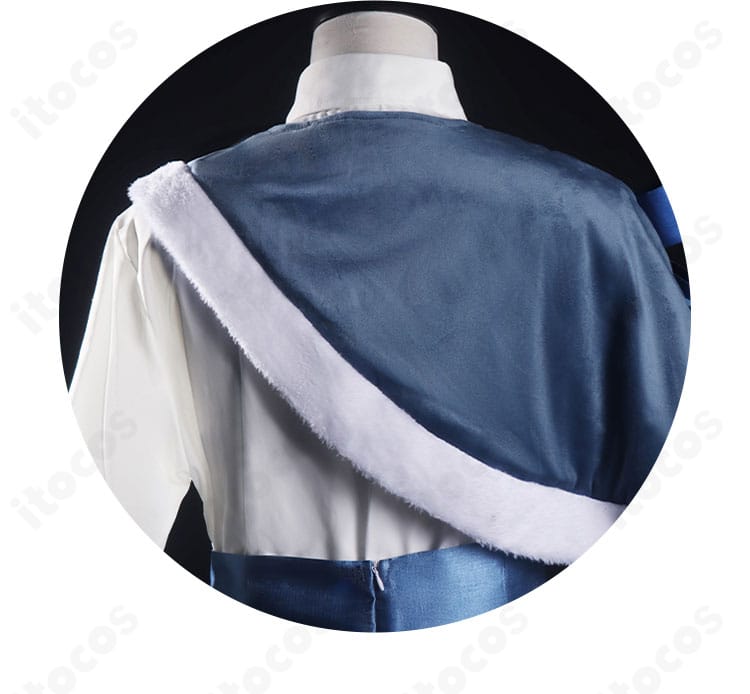 SNOW MIKU 2025 鏡音レン コスプレ衣装 背面ディテール。ショールの落ち感とフィット感