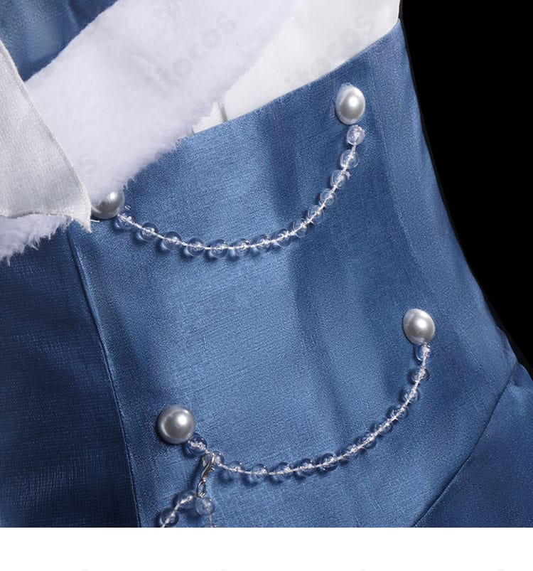 SNOW MIKU 2025 鏡音レン コスプレ衣装 腰部の飾りチェーンと留め具のディテール