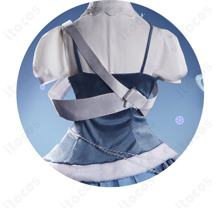 背面ディテールのアップ。SNOW MIKU 2025 鏡音リン衣装のバック装飾と縫製ライン。