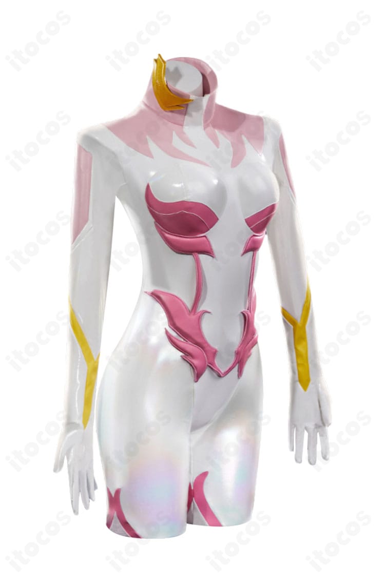 ラクス・クライン パイロットスーツ側面。ウエストラインと腰部の装飾配置を確認できるカット。