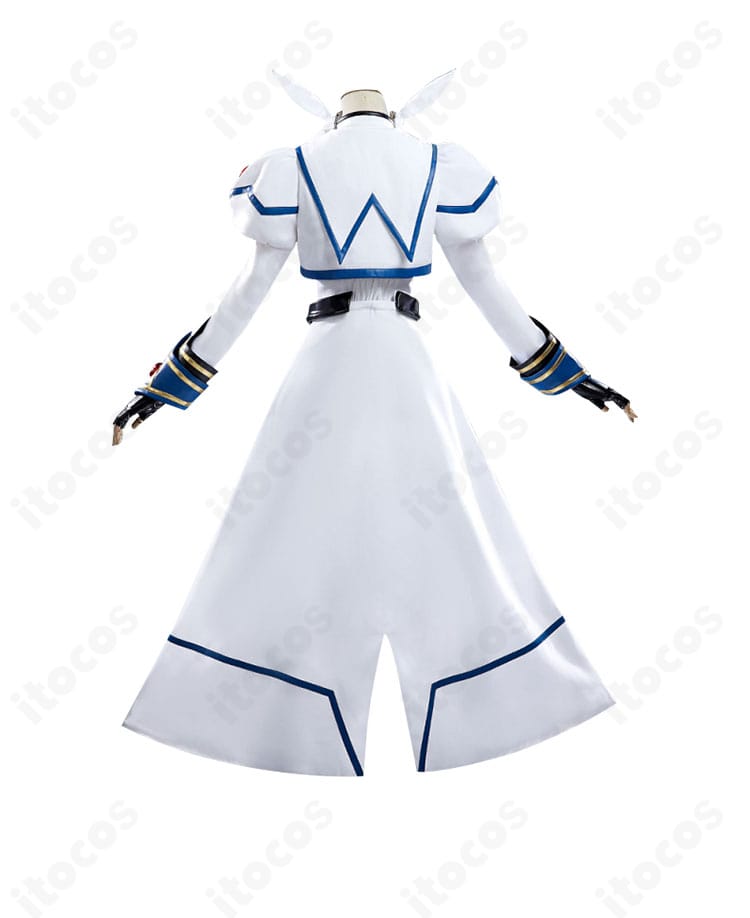 魔法少女リリカルなのは 高町なのは衣装の背面。背中の切替とスカートの落ち感、装飾位置を詳細表示。