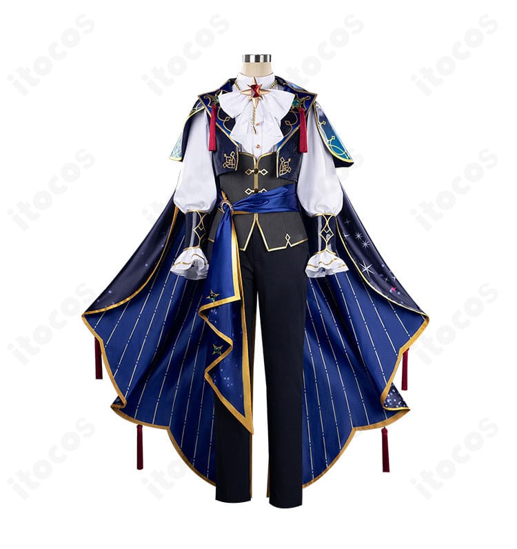 あんさんぶるスターズ！！ 影片みか／斎宮宗『星の鳴動』衣装 正面全体。マントとコルセットベルトを含むセットのシルエット。