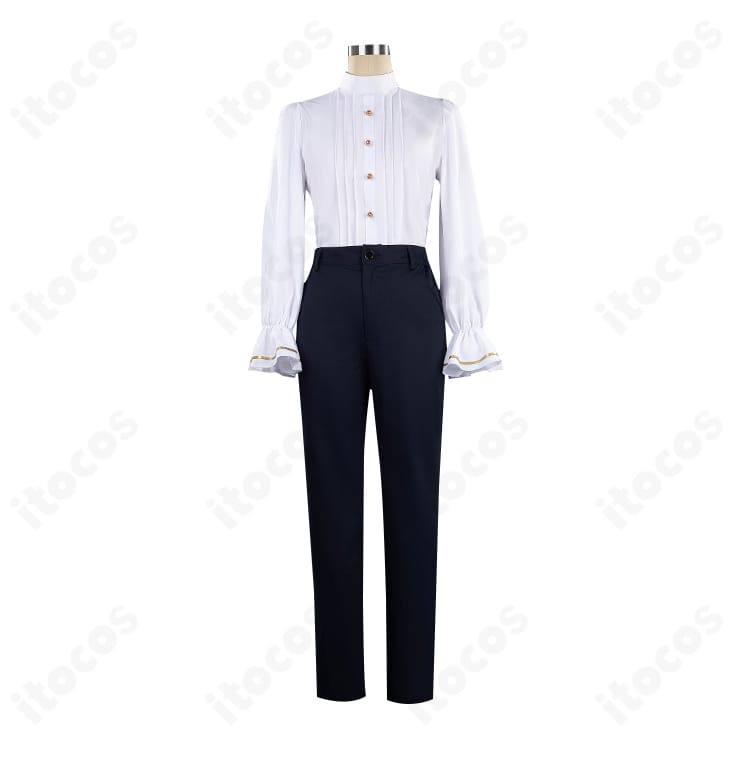 シャツのディテール。襟元・前立ての仕立てと高品質生地の質感が分かるアップ。