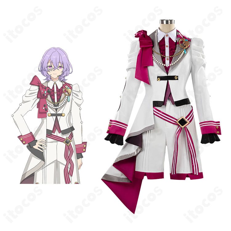 あんさんぶるスターズ！！Music スノーホワイト衣装の正面全身とキャラクターイメージの合成シーン