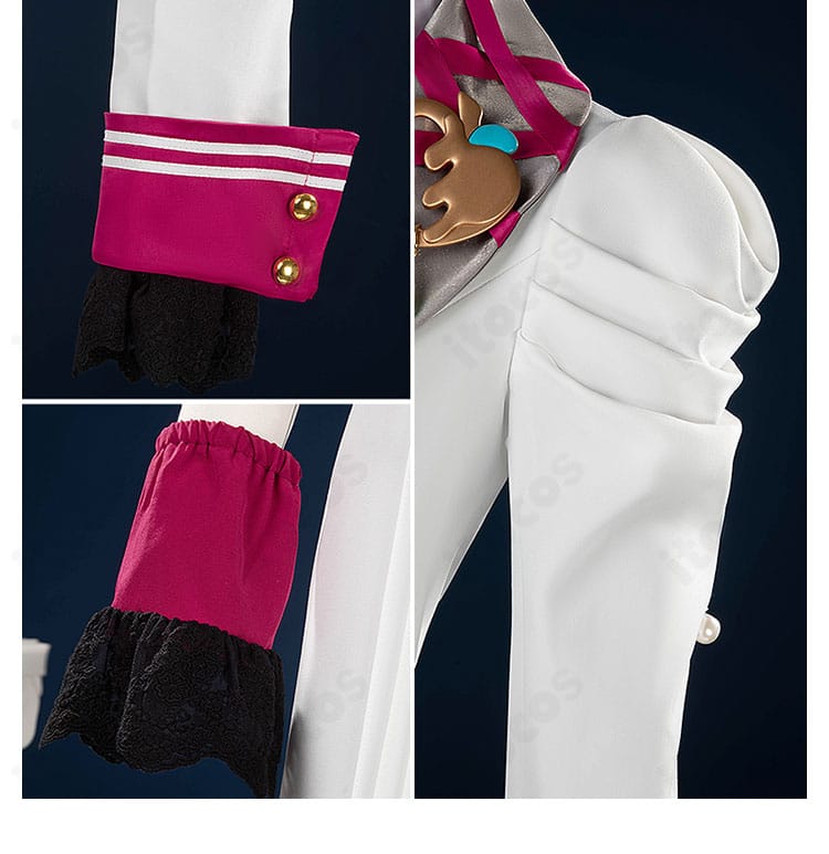 肩と袖の装飾ディテール、華やかな王子風デザイン