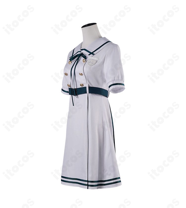 若葉睦 月ノ森女子学園夏制服コスプレ衣装の側面シルエットとラインの確認画像