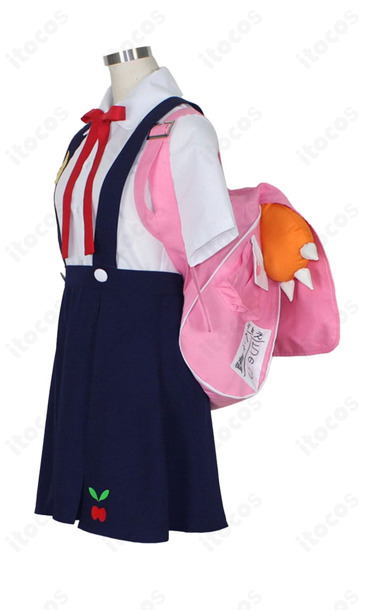 商品左側面。髪飾りのボリューム感とリボンの見え方、袖口の仕立てを捉えた写真。