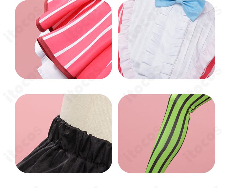 衣装全体の装飾ディテールまとめ。各パーツの質感と統一感を見せる画像。