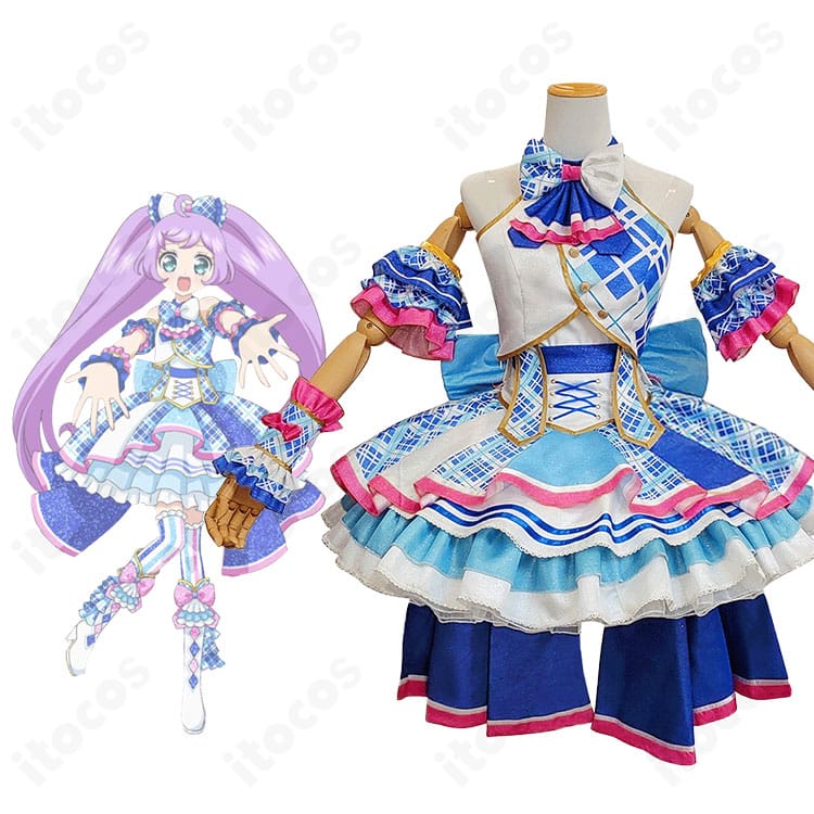 真中らぁら そらみ♡スマイル ラブリーコーデの全身正面と公式ビジュアル比較。配色とシルエットの再現度を示す画像