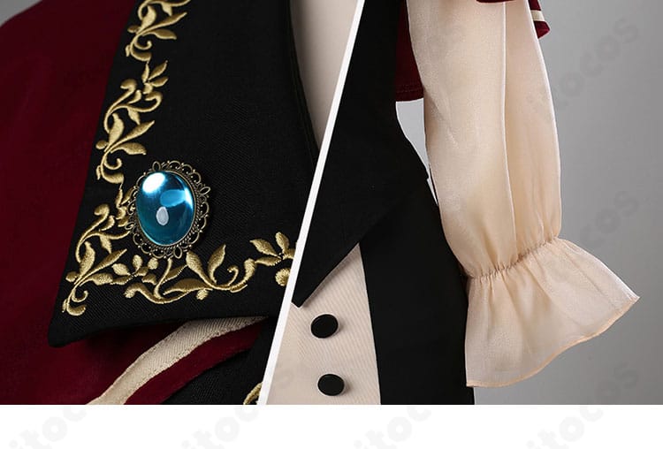 襟と袖口の細部。端処理と装飾の一体感、写真撮影での見え方を確認できるディテールカット。